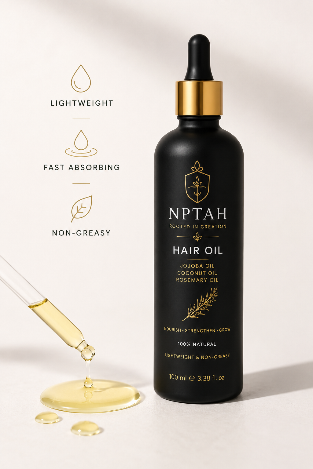 NPTAH Botanical Hair Oil | Rosemary, Jojoba & Coconut Blend