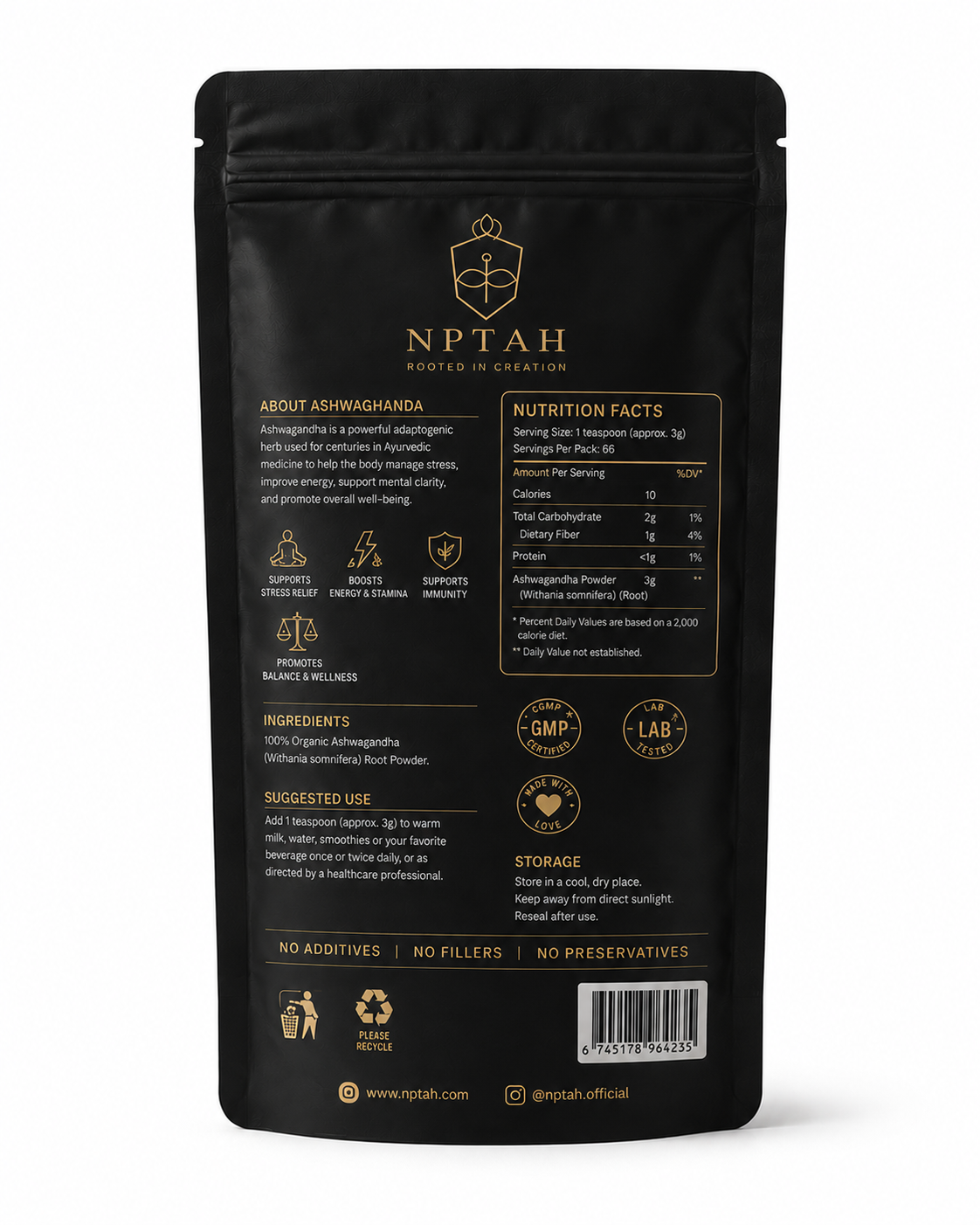 Pure Premium Ashwagandha Powder 100 gm