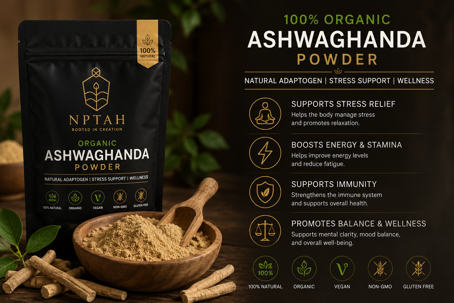 Pure Premium Ashwagandha Powder 100 gm